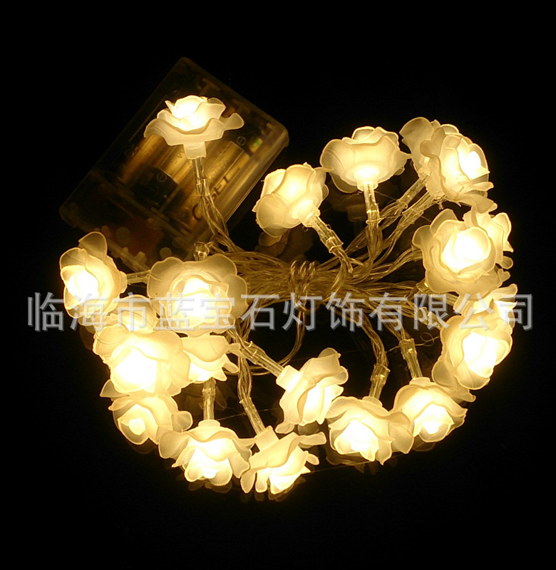 20LED String Lights Rose Flower Holiday Decoration Lamp For Festival Christmas Valentine'S Day Wedding Party